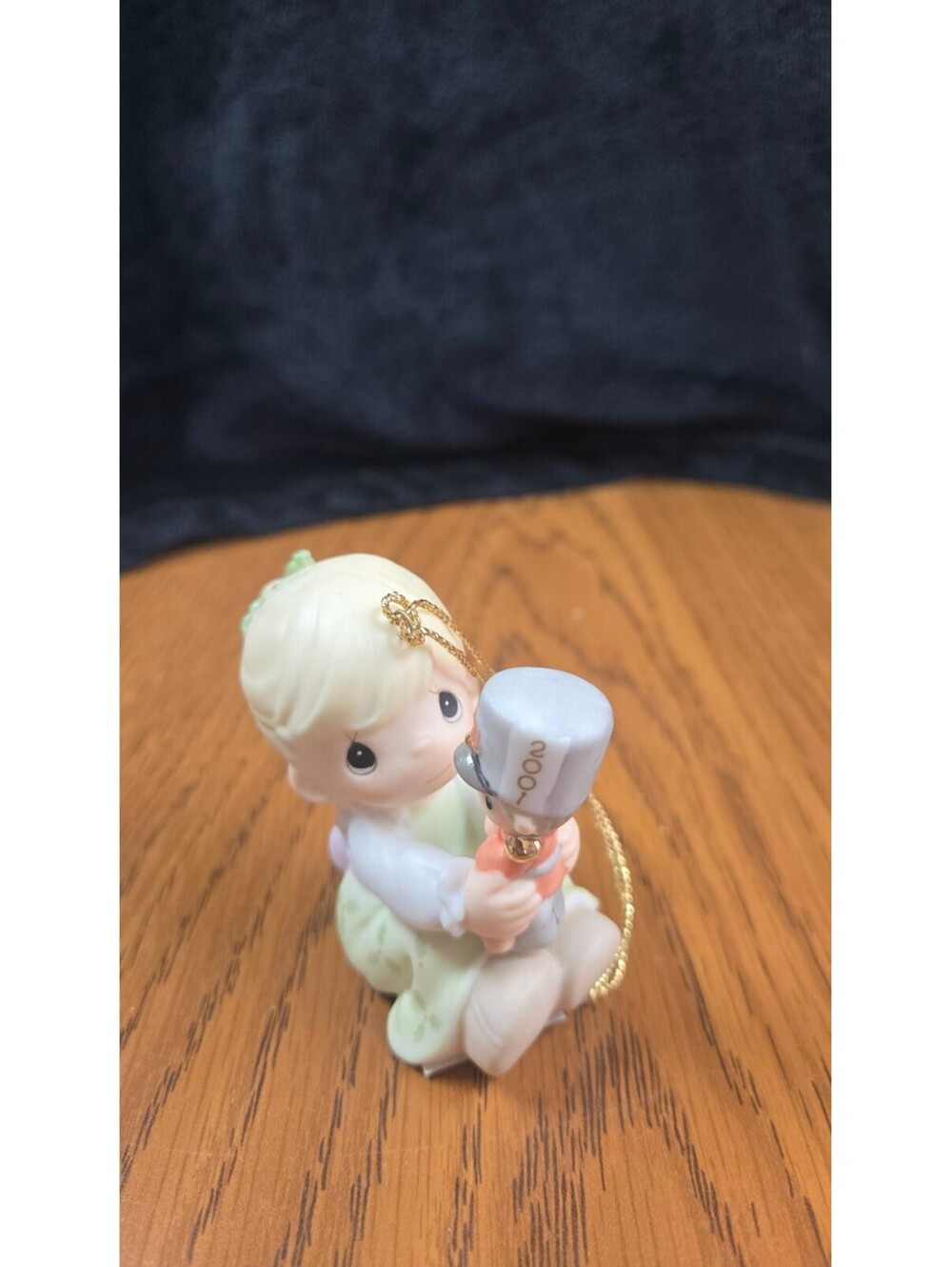 Precious Moments Porcelain Girl Figurine Holding Nutcracker 2001 Ornament